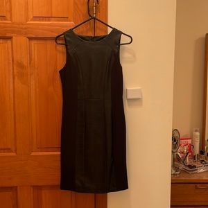 Biker black faux leather dress